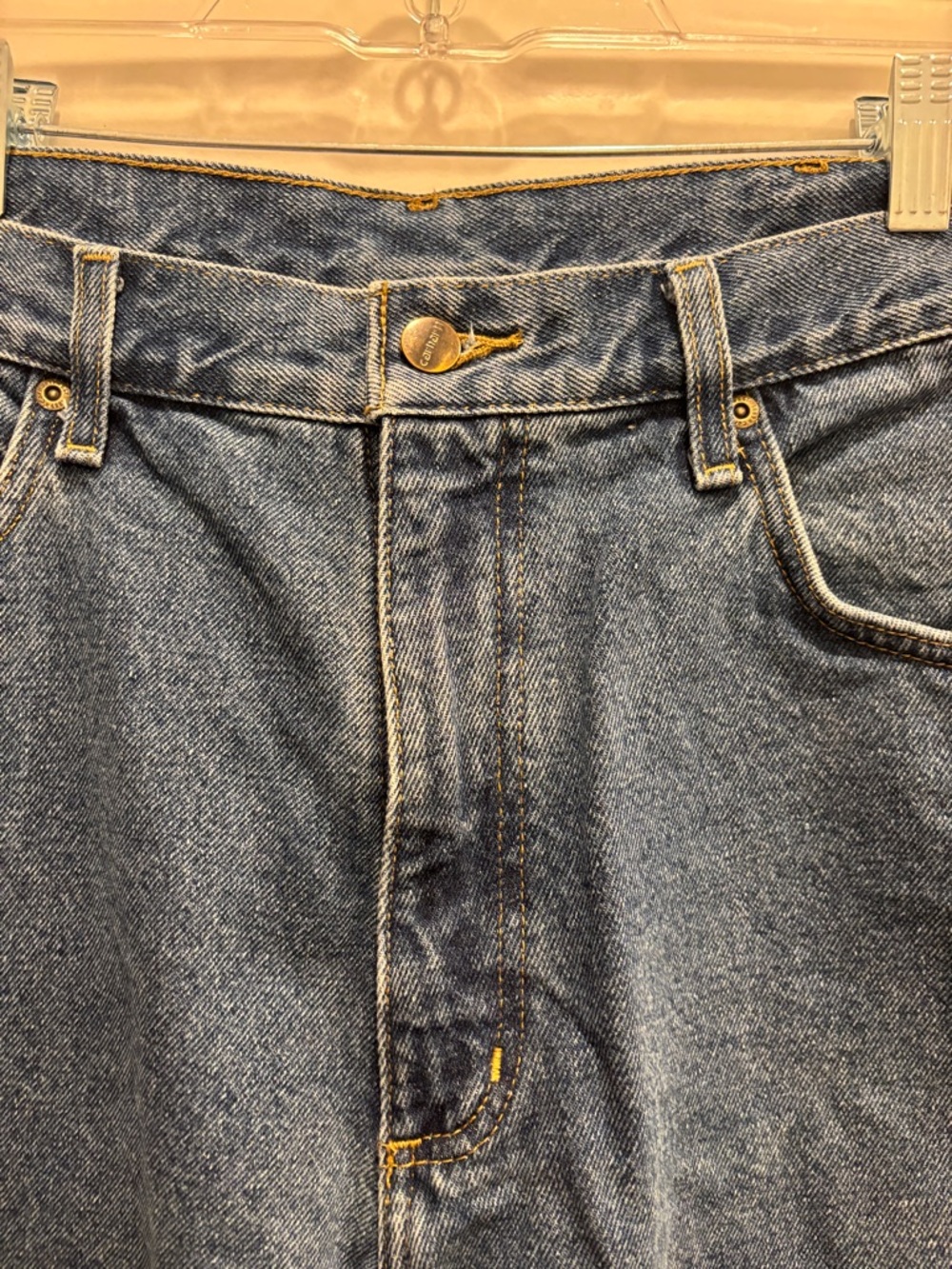 Carhartt Men's Straight Fit Denim Jeans in Blue Plaid Insulated 36X34 - Picture 2 of 5